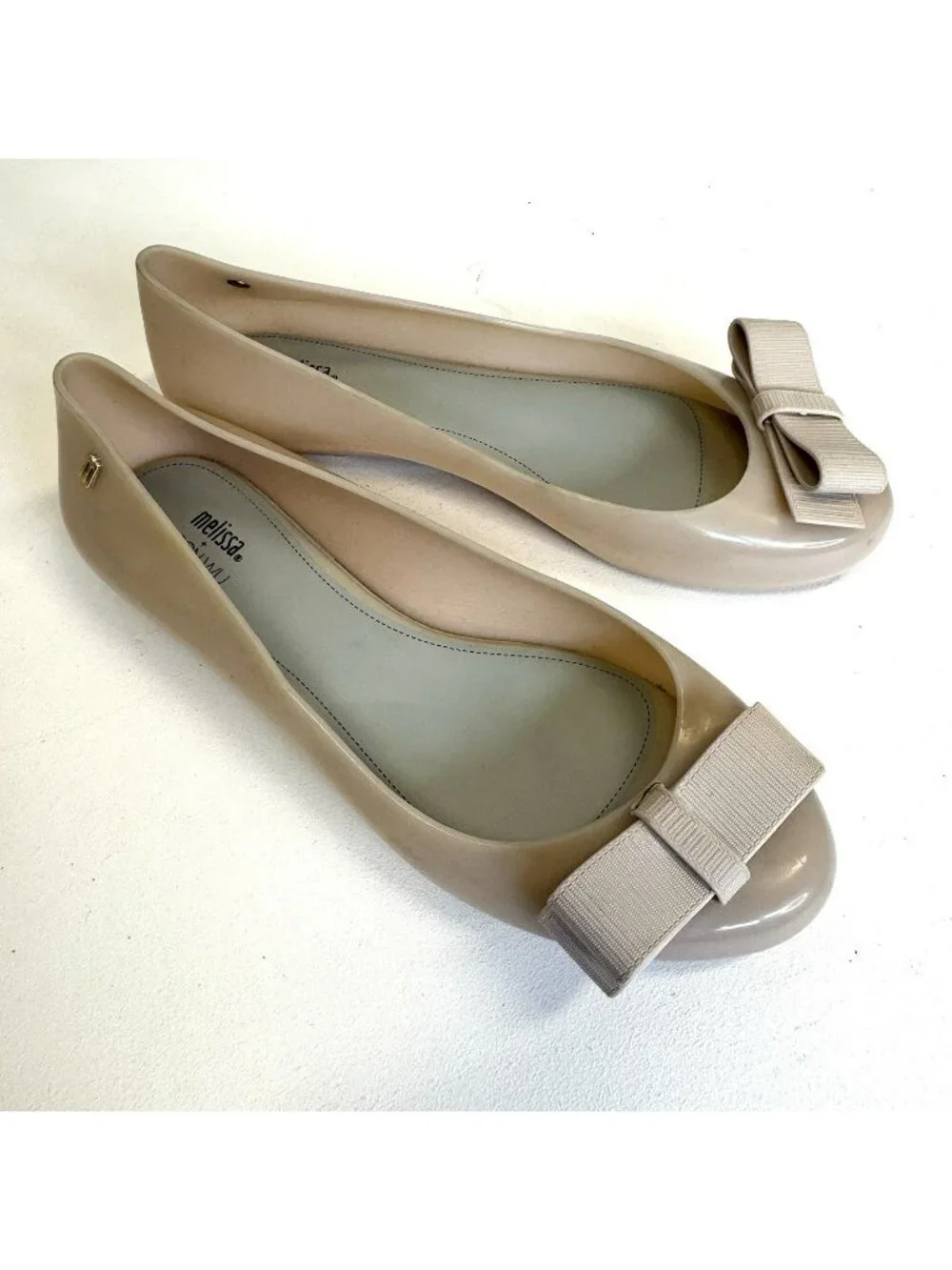 Melissa x Jason Wu Bow Jelly Ballet Flats Shoes Nude Blush Womens US Size 9